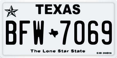 TX license plate BFW7069