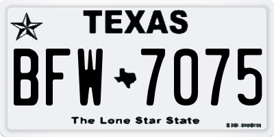 TX license plate BFW7075