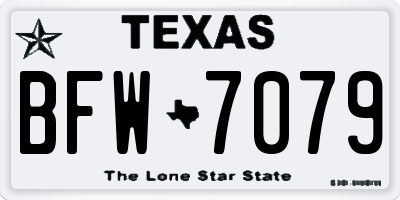TX license plate BFW7079