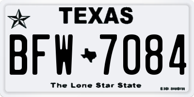 TX license plate BFW7084