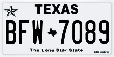 TX license plate BFW7089