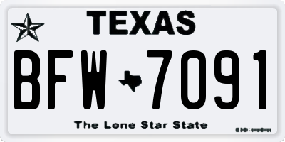 TX license plate BFW7091