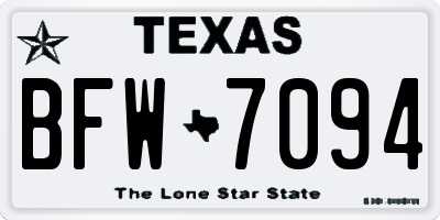 TX license plate BFW7094