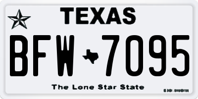 TX license plate BFW7095