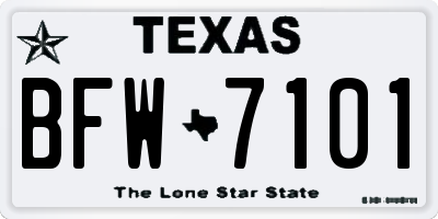 TX license plate BFW7101