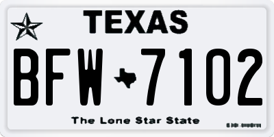 TX license plate BFW7102