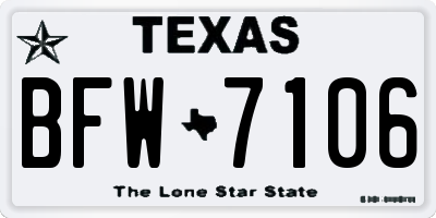 TX license plate BFW7106