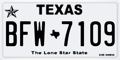 TX license plate BFW7109