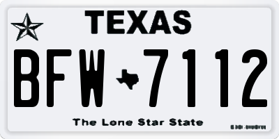 TX license plate BFW7112