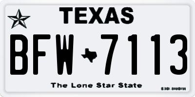 TX license plate BFW7113