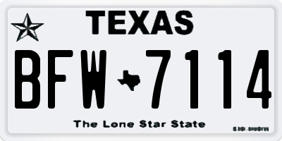 TX license plate BFW7114