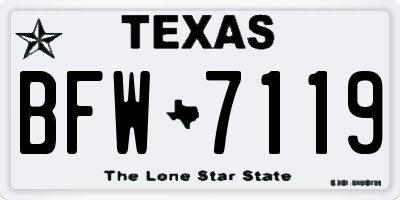 TX license plate BFW7119