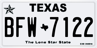 TX license plate BFW7122