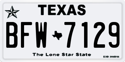 TX license plate BFW7129