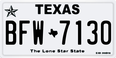 TX license plate BFW7130