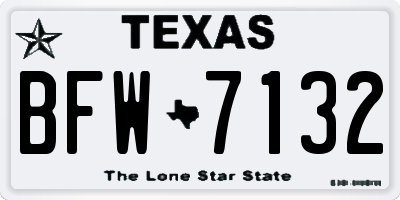 TX license plate BFW7132