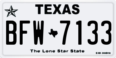 TX license plate BFW7133