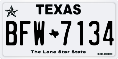 TX license plate BFW7134