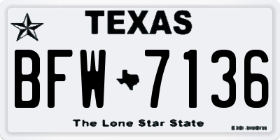 TX license plate BFW7136