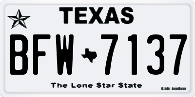 TX license plate BFW7137