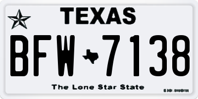 TX license plate BFW7138