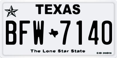 TX license plate BFW7140