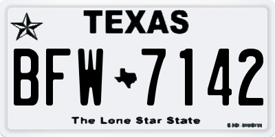 TX license plate BFW7142