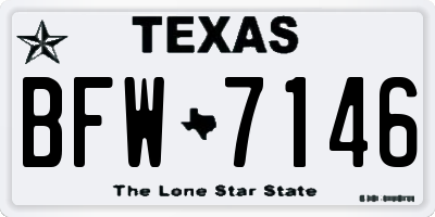 TX license plate BFW7146