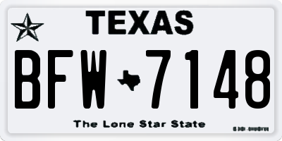 TX license plate BFW7148