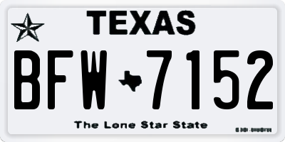 TX license plate BFW7152