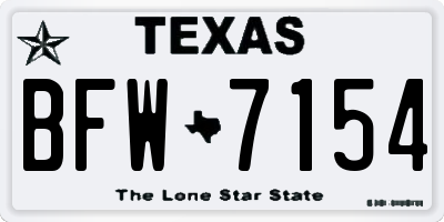 TX license plate BFW7154
