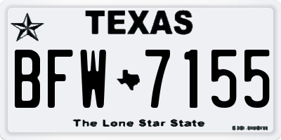 TX license plate BFW7155