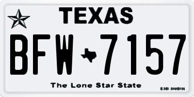 TX license plate BFW7157