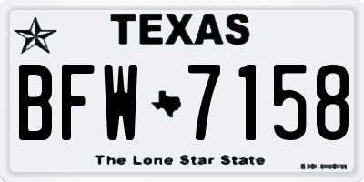 TX license plate BFW7158