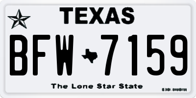 TX license plate BFW7159