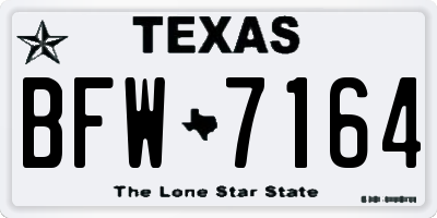 TX license plate BFW7164