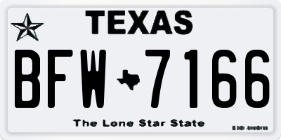 TX license plate BFW7166