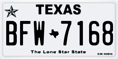 TX license plate BFW7168