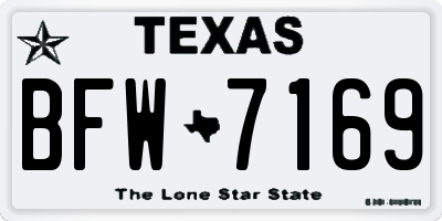 TX license plate BFW7169