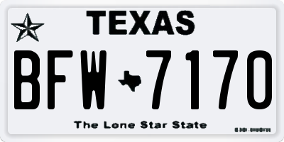 TX license plate BFW7170