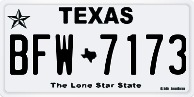 TX license plate BFW7173