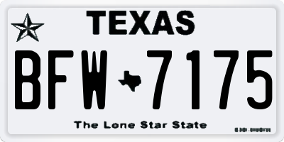TX license plate BFW7175