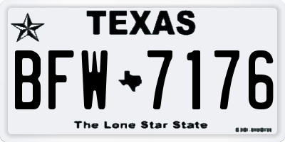 TX license plate BFW7176