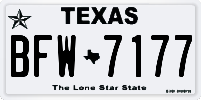 TX license plate BFW7177