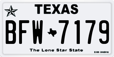 TX license plate BFW7179