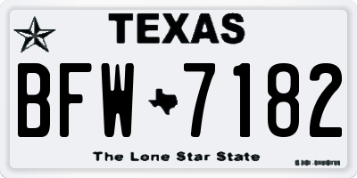 TX license plate BFW7182