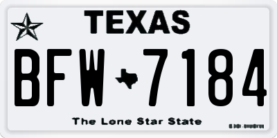 TX license plate BFW7184