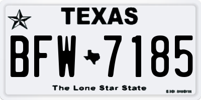 TX license plate BFW7185