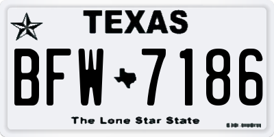 TX license plate BFW7186