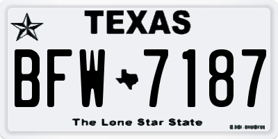 TX license plate BFW7187